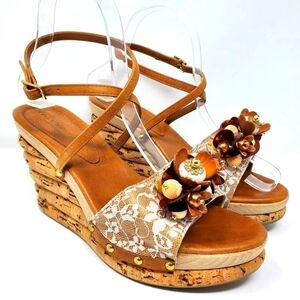 Nelly Venturi  '305 Mod' Sandal Cork Wedges